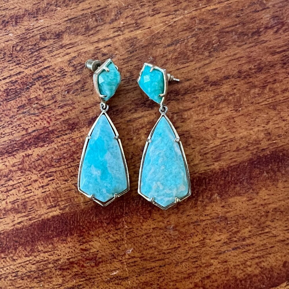 Kendra Scott Camry Drop Earrings – Turquoise Statement Earrings